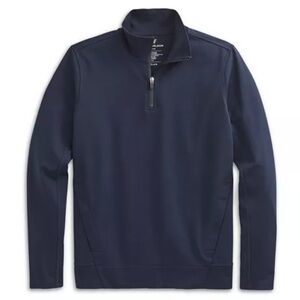 Mack Weldon Atlas Quarter 1/4 Zip Pullover Front Zip Pockets Black Performance